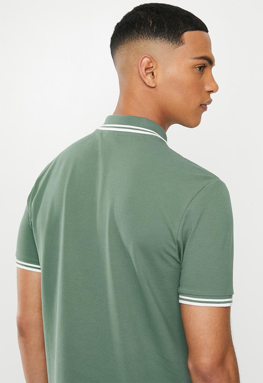 G-STAR - Dunda slim stripe short sleeve polo - green 