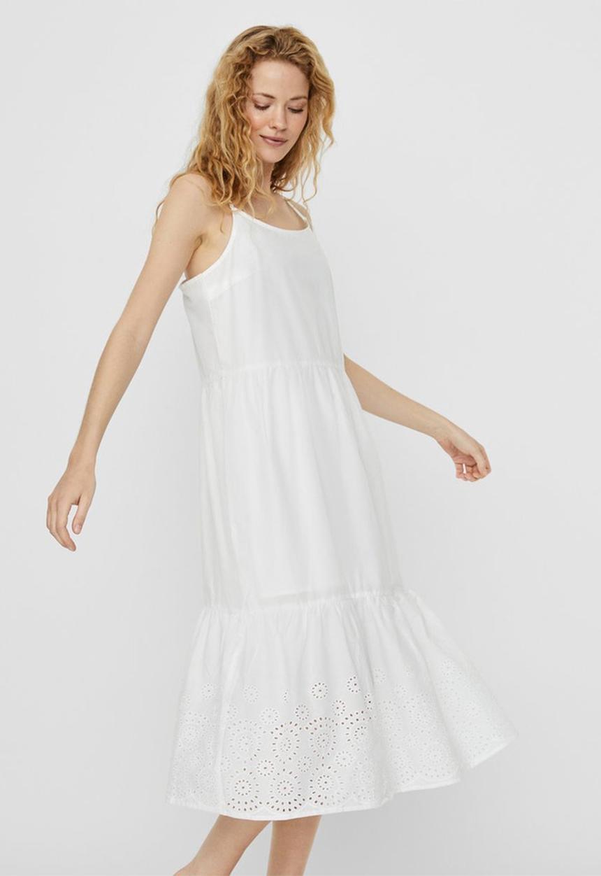 Vero Moda - Halo singlet calf dress - white
