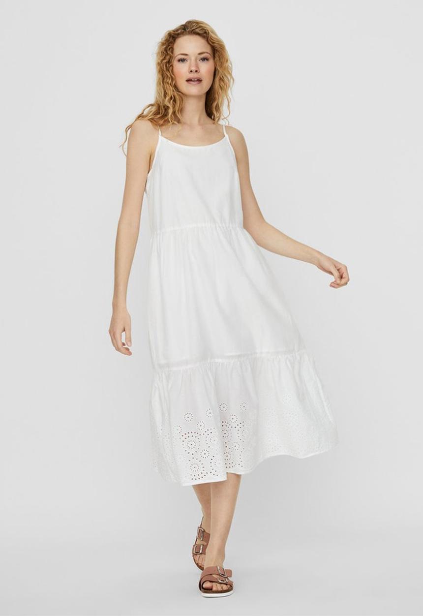 Vero Moda - Halo singlet calf dress - white
