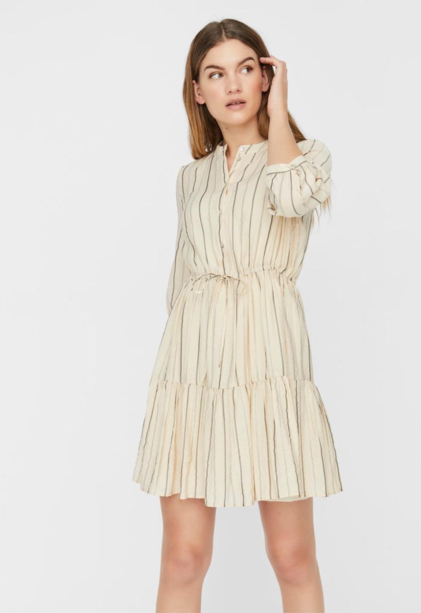 Vero Moda - Ovida 3/4 short dress - beige