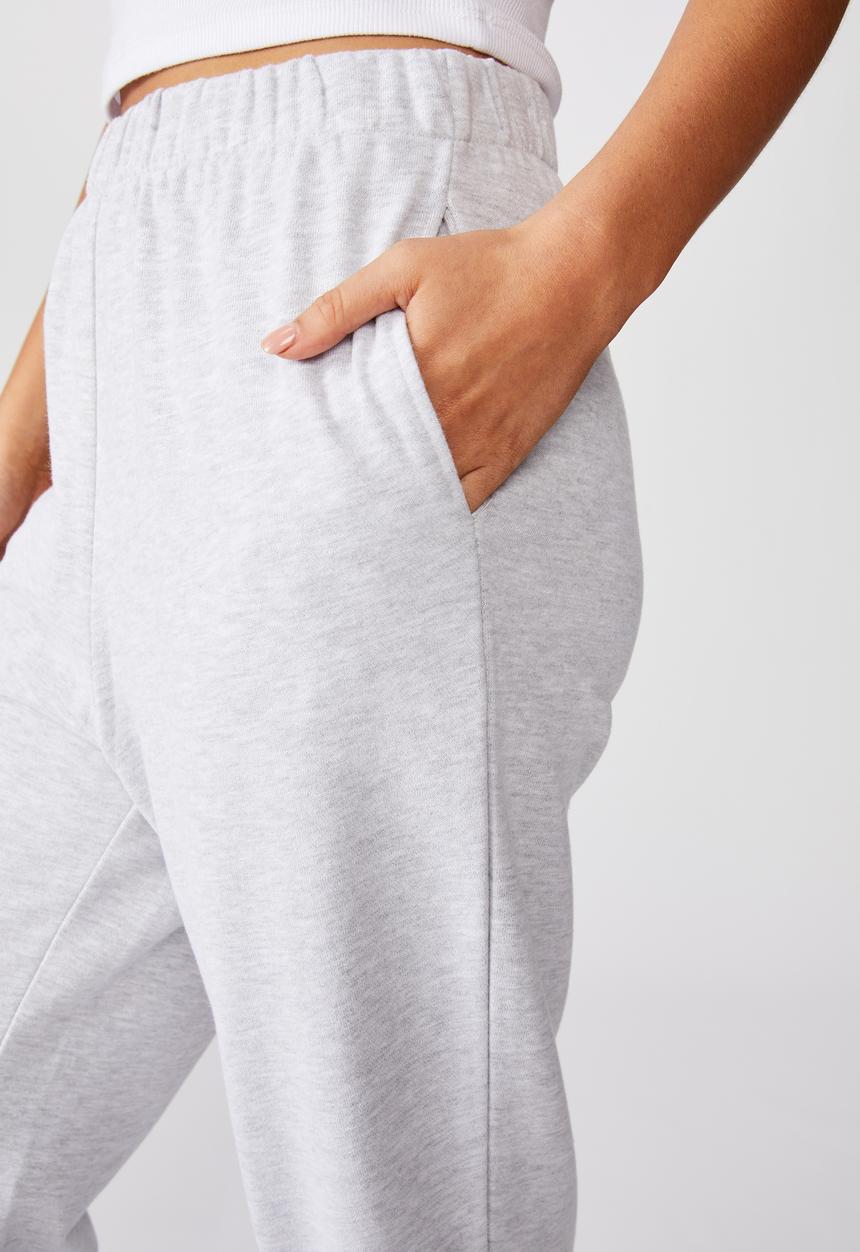 Cotton On - High waisted trackpant - silver marle