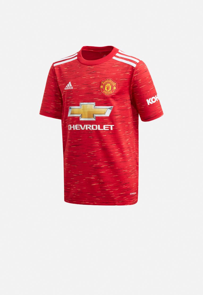 adidas Performance - MUFC home short sleeve jersey top - red