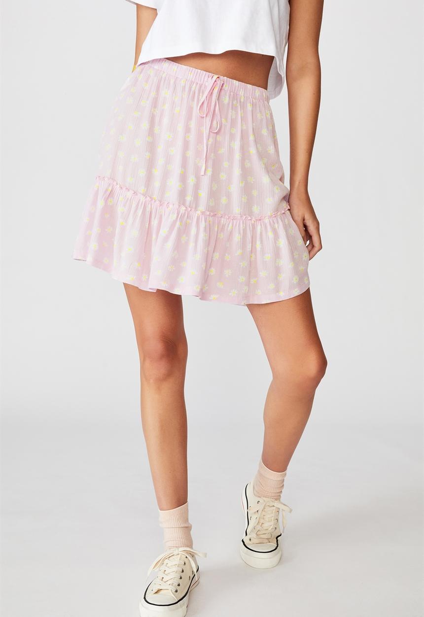 Cotton On - Penny tiered mini skirt - sophia daisy orchid