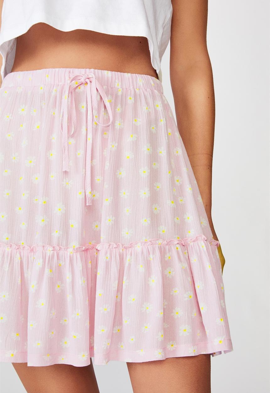 Cotton On - Penny tiered mini skirt - sophia daisy orchid