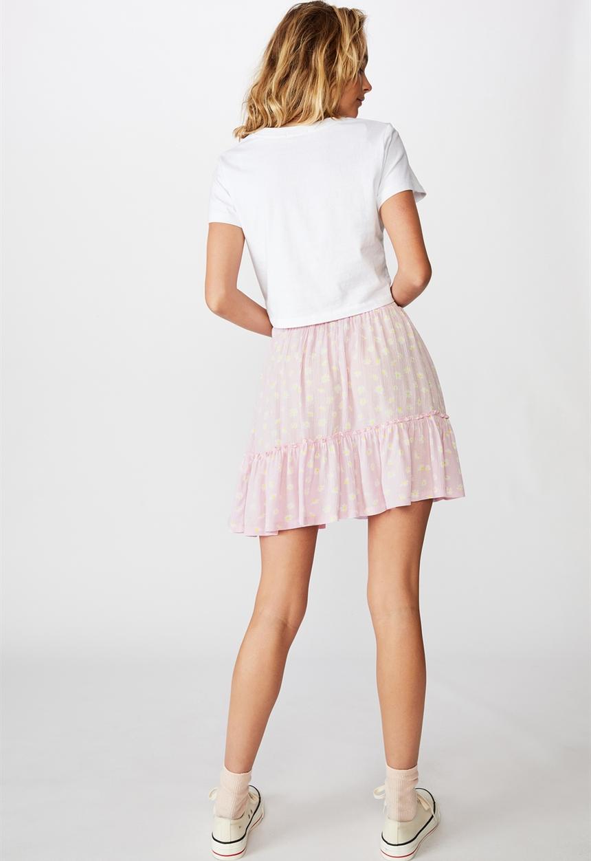 Cotton On - Penny tiered mini skirt - sophia daisy orchid