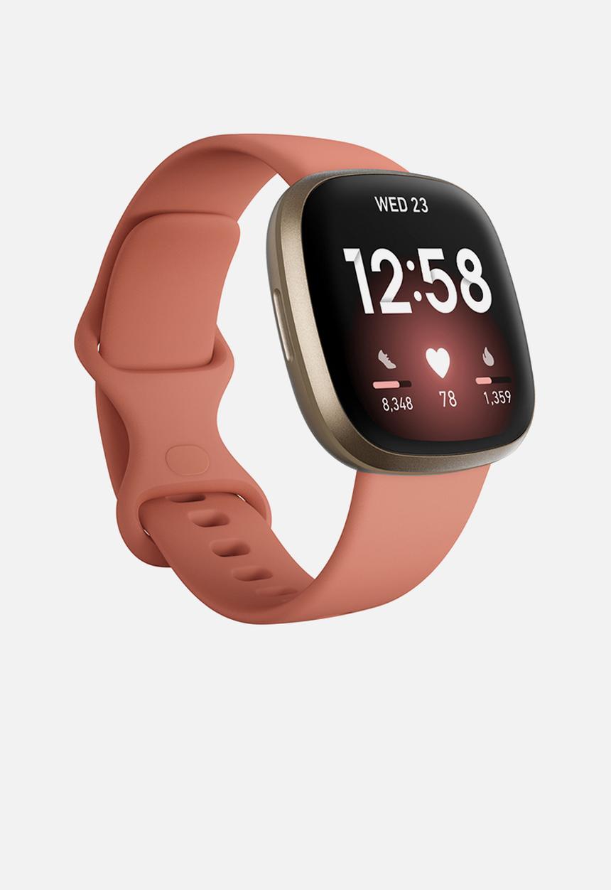 Fitbit - Fitbit Versa 3 - Pink Clay & Soft Gold