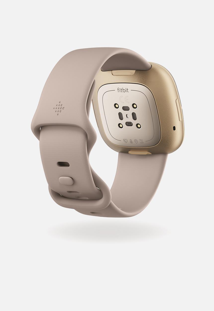Fitbit - Fitbit Sense - Lunar White & Soft Gold