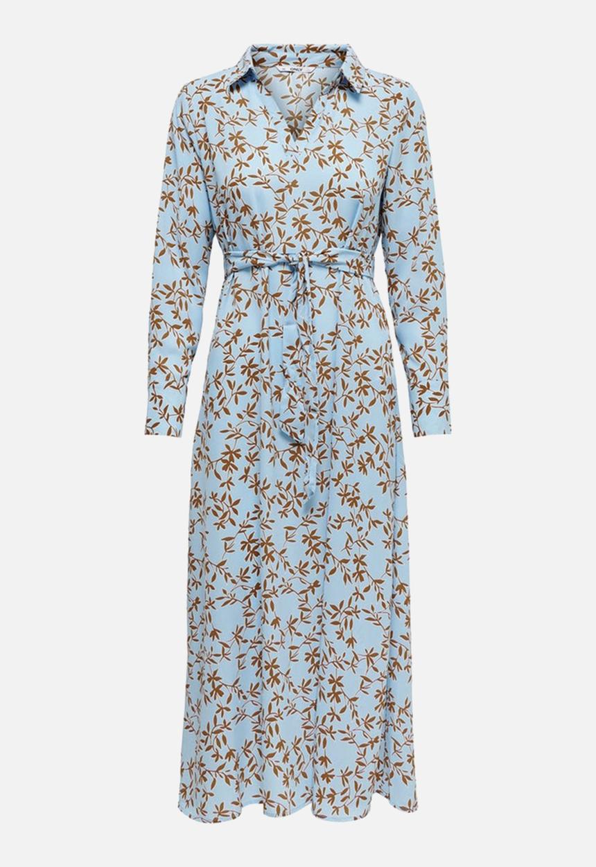 ONLY - Lalma poly long sleeve dress - blue