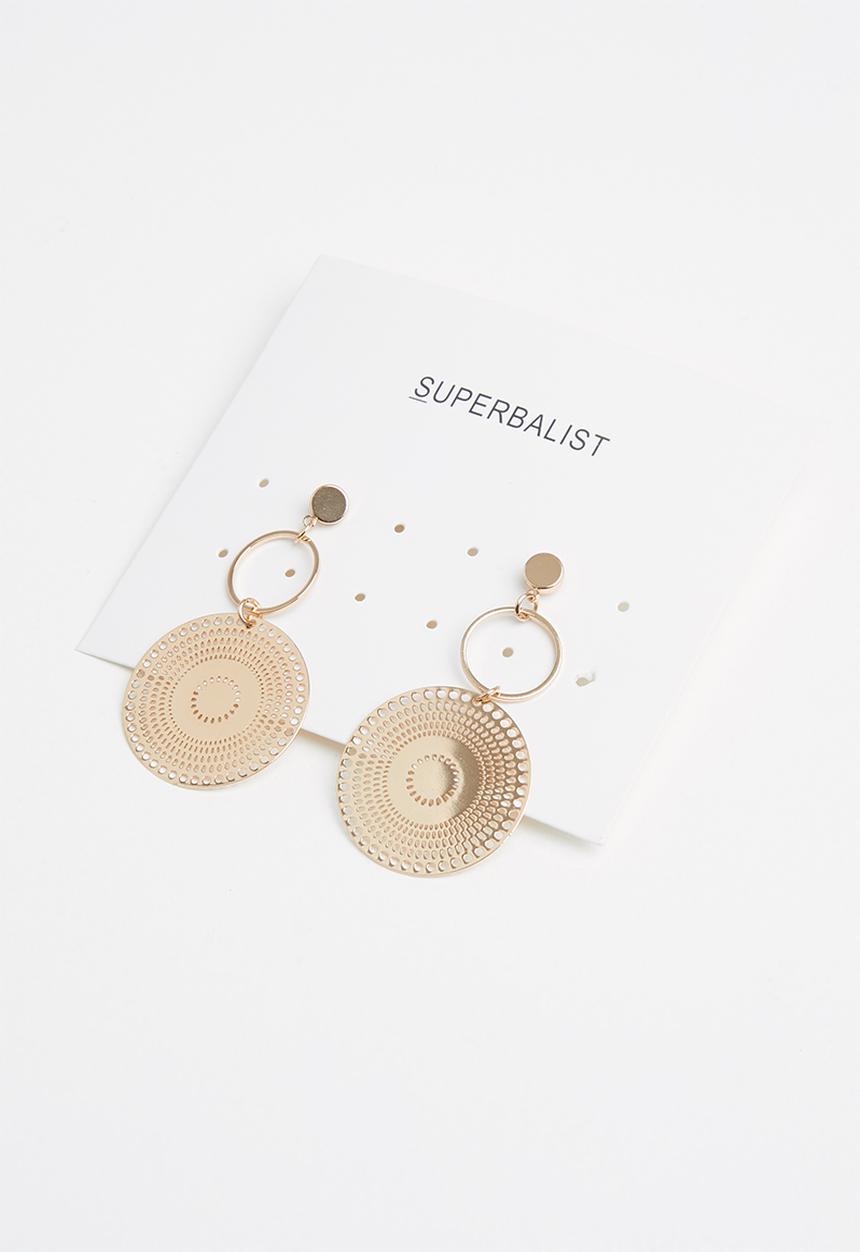 Superbalist - Disc hoop earrings - gold