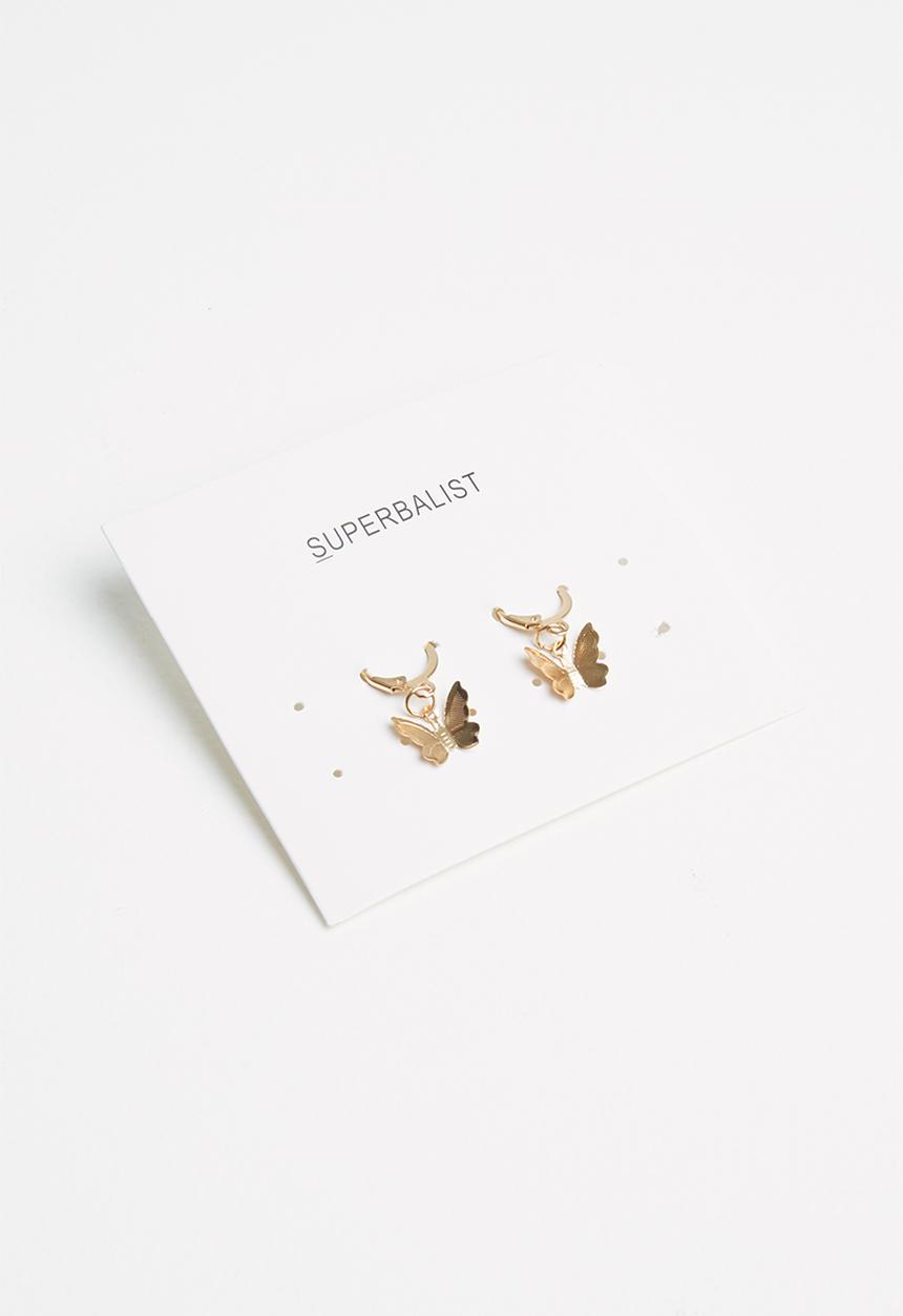 Superbalist - Butterfly hoop earrings - gold