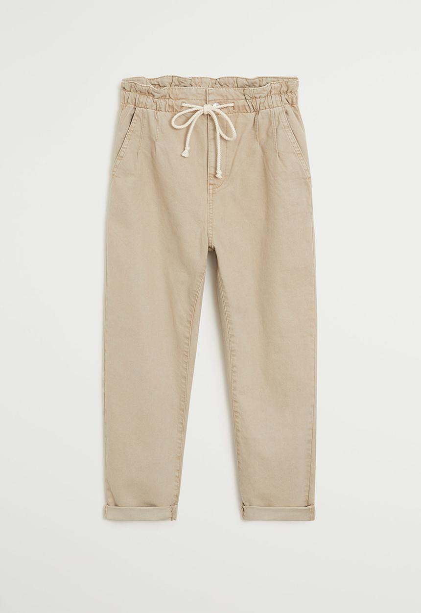 MANGO - Jeans loose - light beige