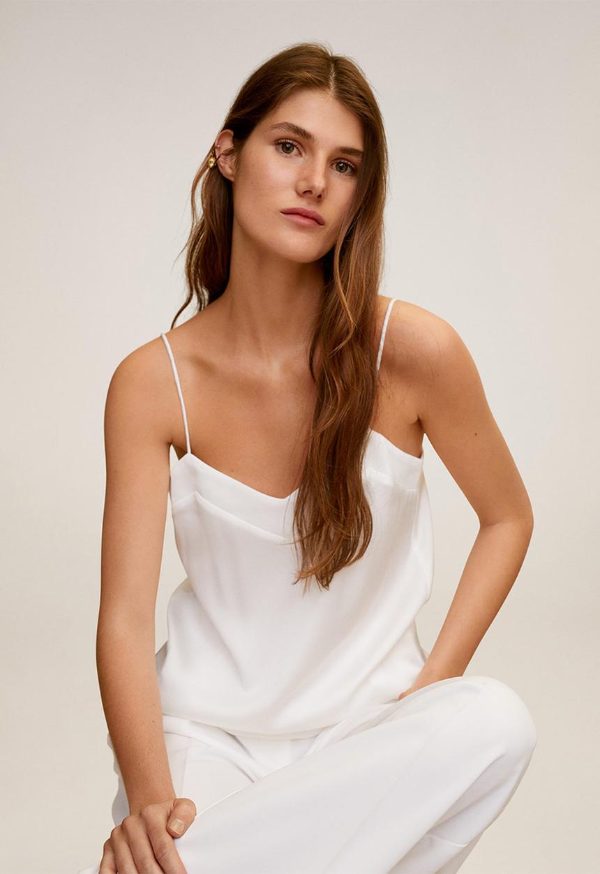 MANGO - Cumin top - white 