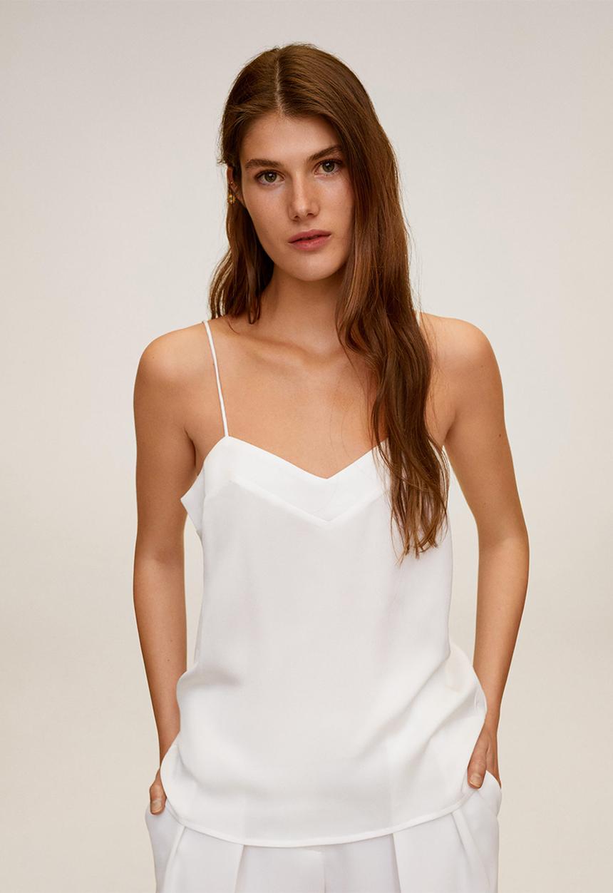 MANGO - Cumin top - white 