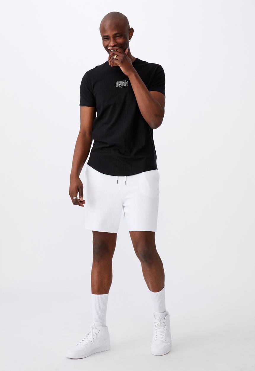 Factorie - Curved graphic T-shirt - black