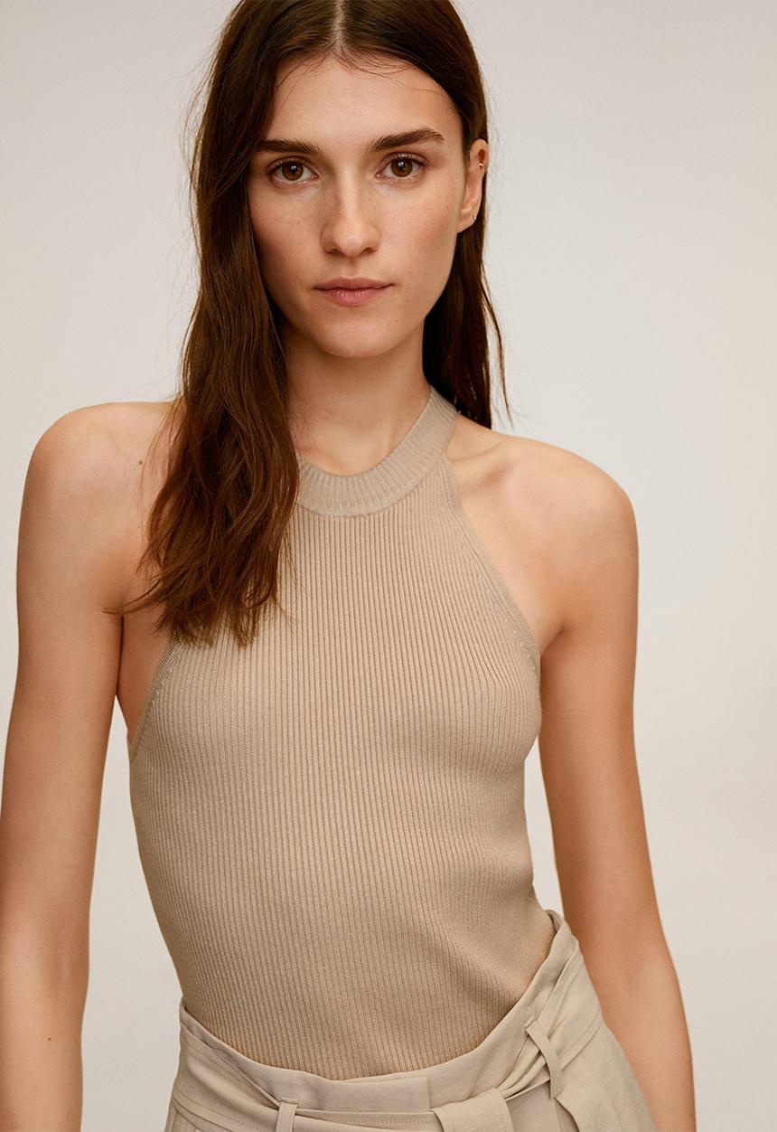 MANGO - Estody top - light beige
