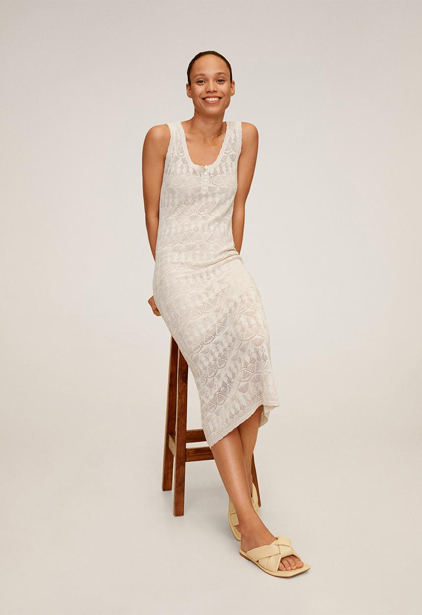 MANGO - Gordon dress - cream 