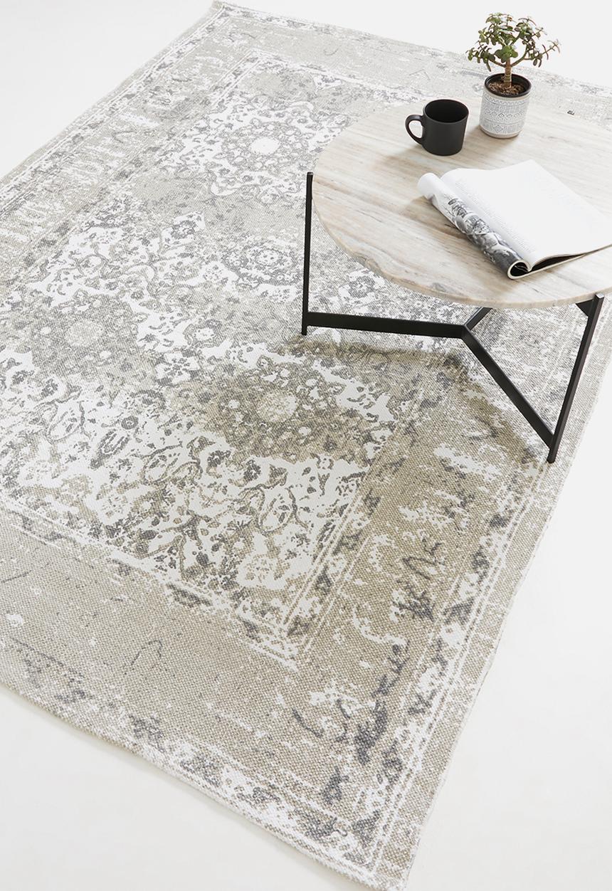 Sixth Floor - Antique printed rug - grey