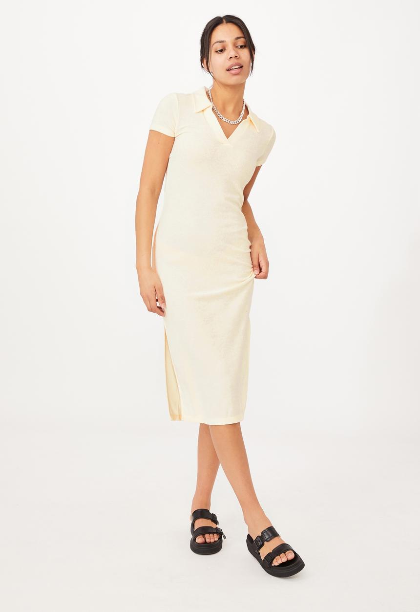 Cotton On - Tori polo midi dress - seashell white
