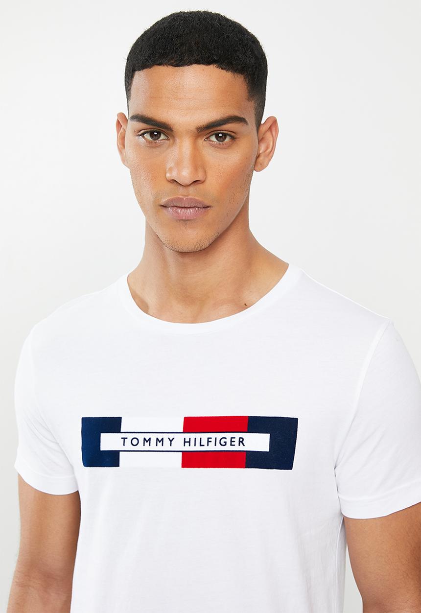 Tommy Hilfiger - Box rwb logo tee - white 