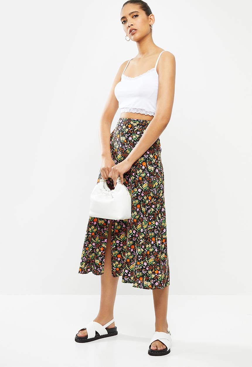 Blake - Cami crop top with lace - white