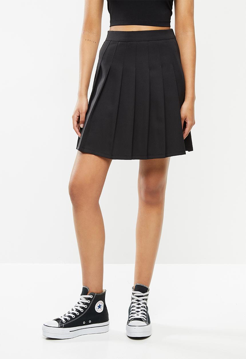 Blake - Knife pleated mini skirt - black