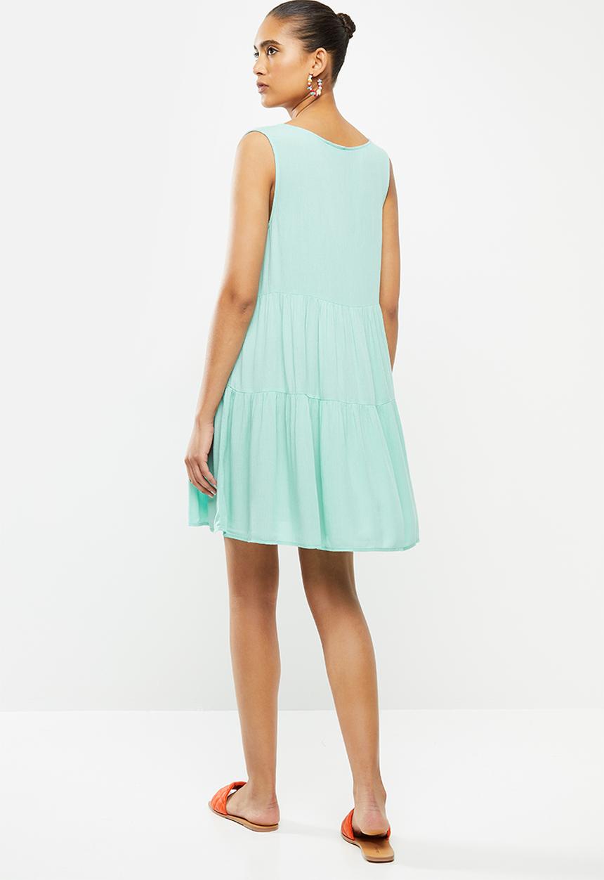 Blake - Crinkle tiered mini dress - blue 