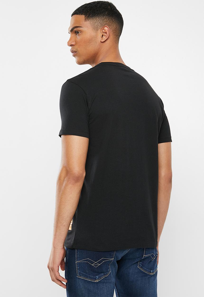 Replay - Black orange printed tee - black & orange