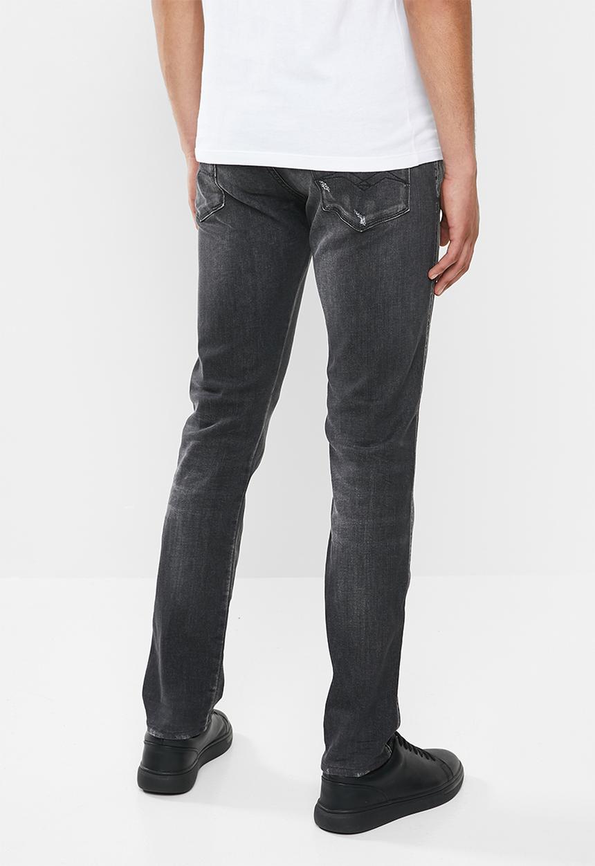 Replay - Slim anbass black washed denim - black