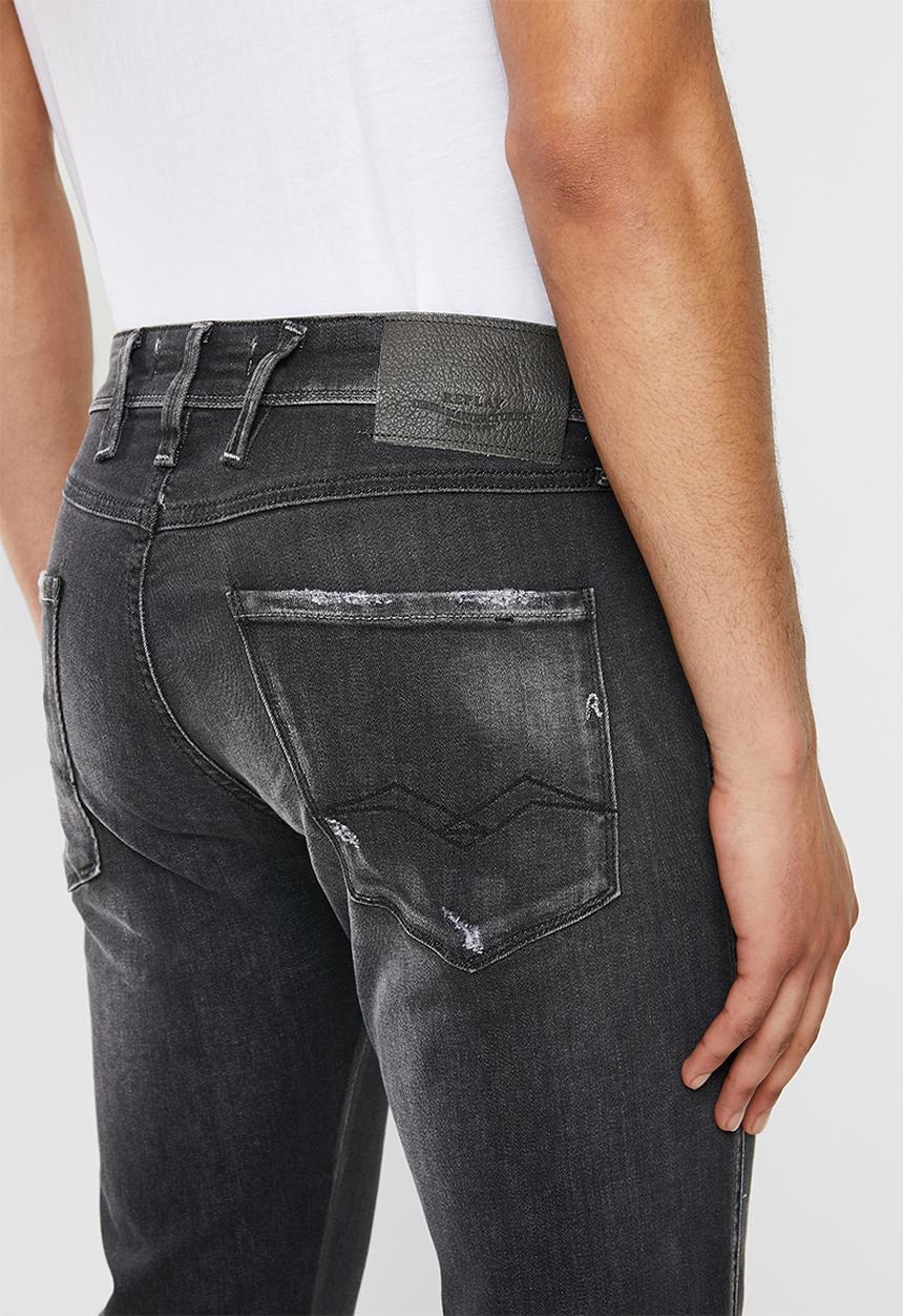 Replay - Slim anbass black washed denim - black