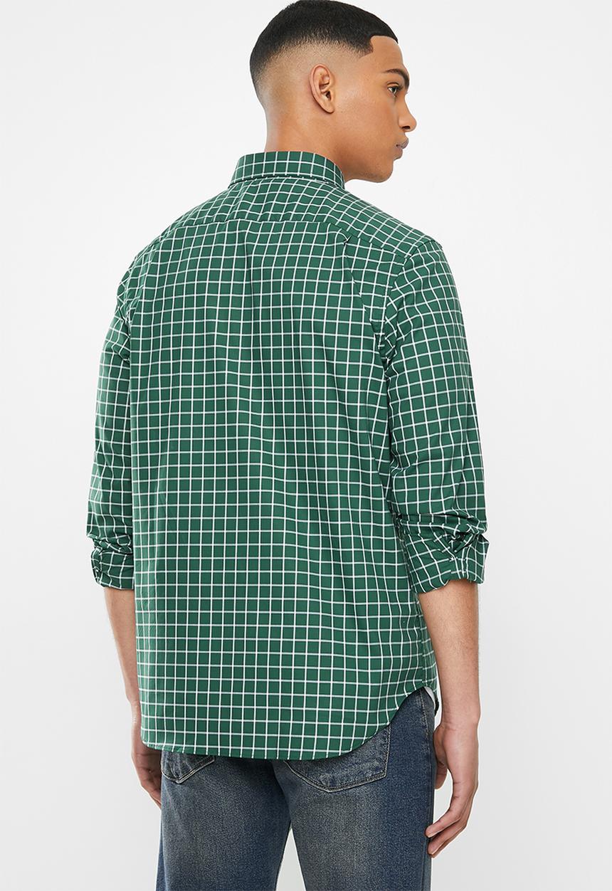 Nautica - Tidal plaid shirt - green & white