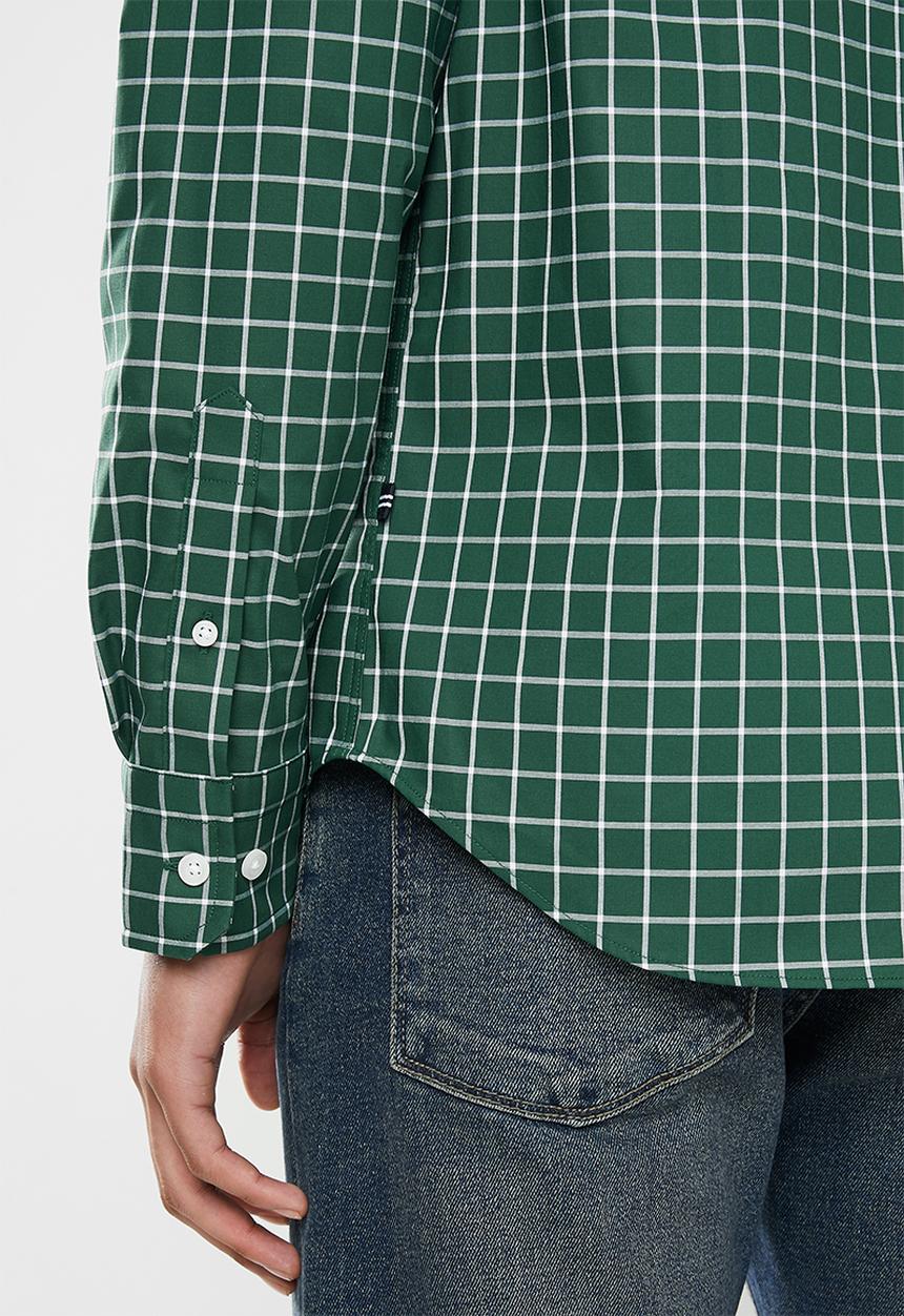 Nautica - Tidal plaid shirt - green & white