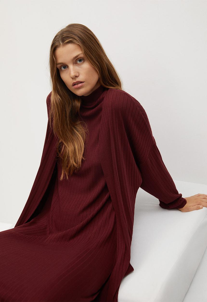MANGO - Cardigan Azalee - burgundy