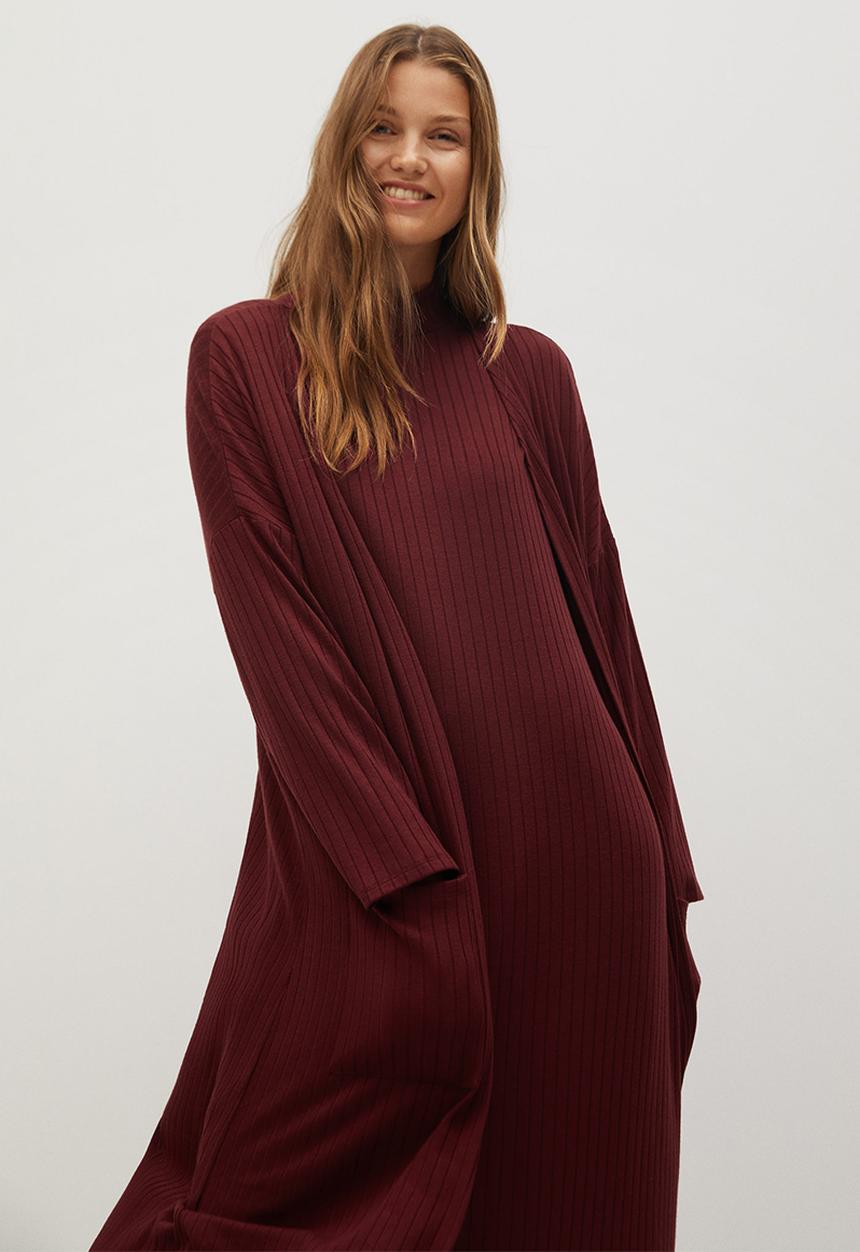 MANGO - Cardigan Azalee - burgundy