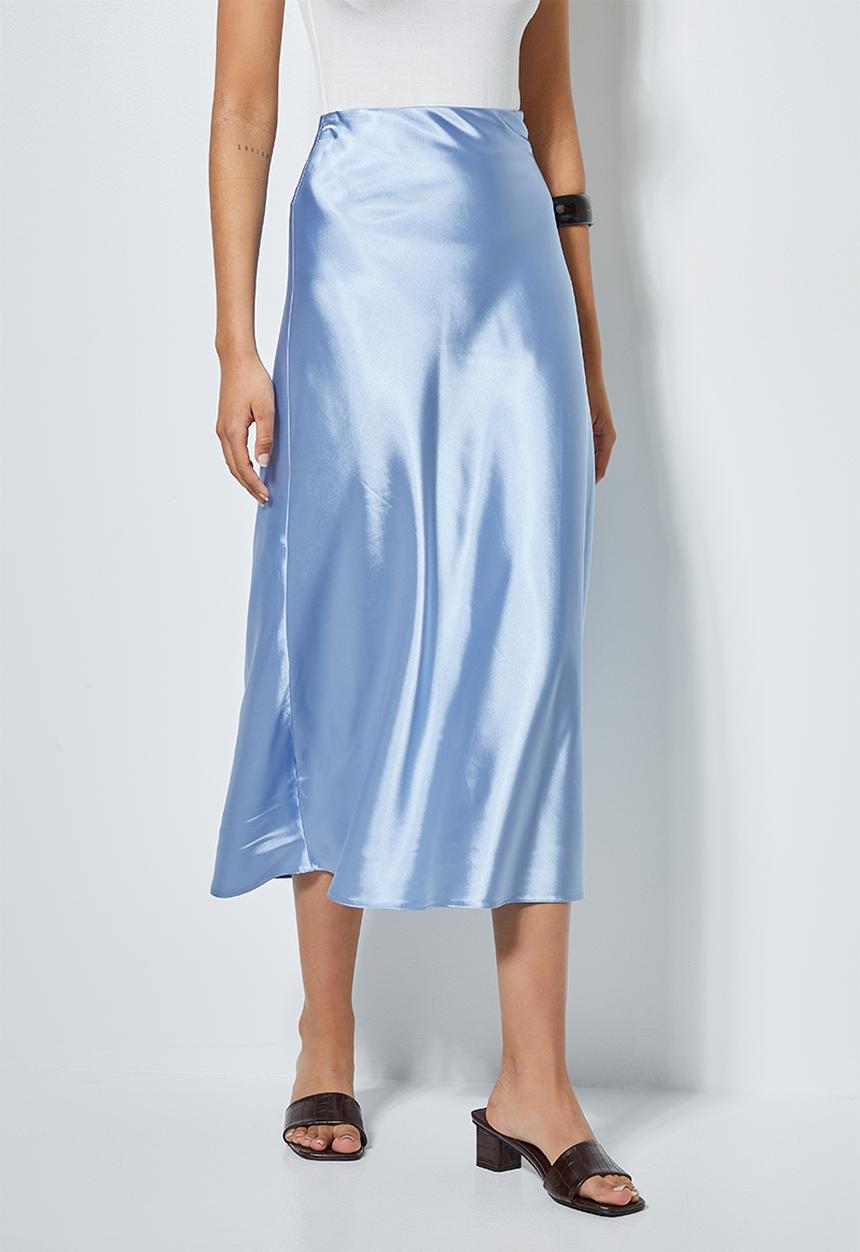 Superbalist - Long midi slip skirt - sky blue
