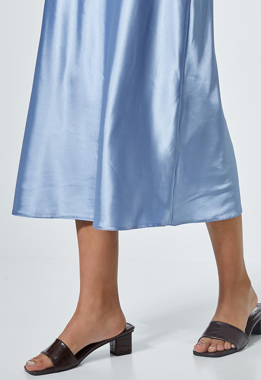Superbalist - Long midi slip skirt - sky blue