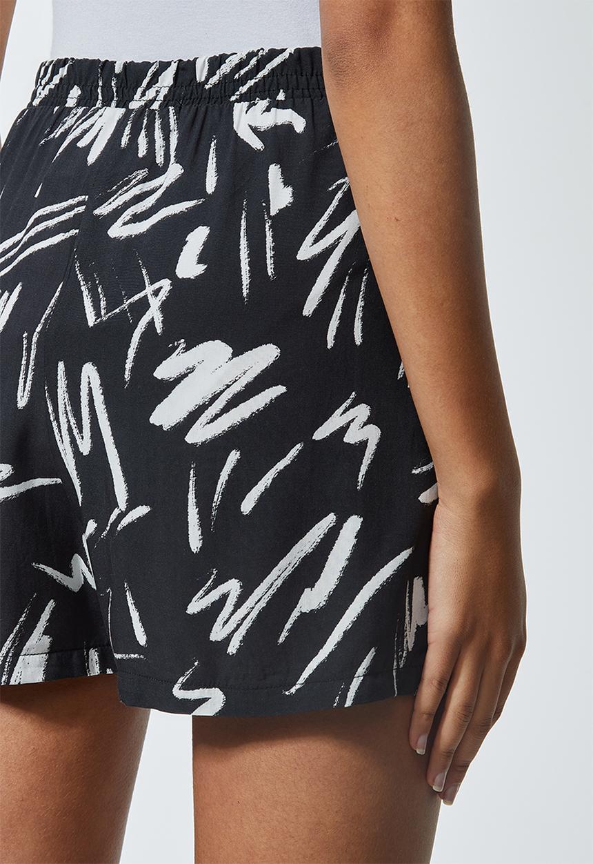 Superbalist - Pull on shorts - black & white 