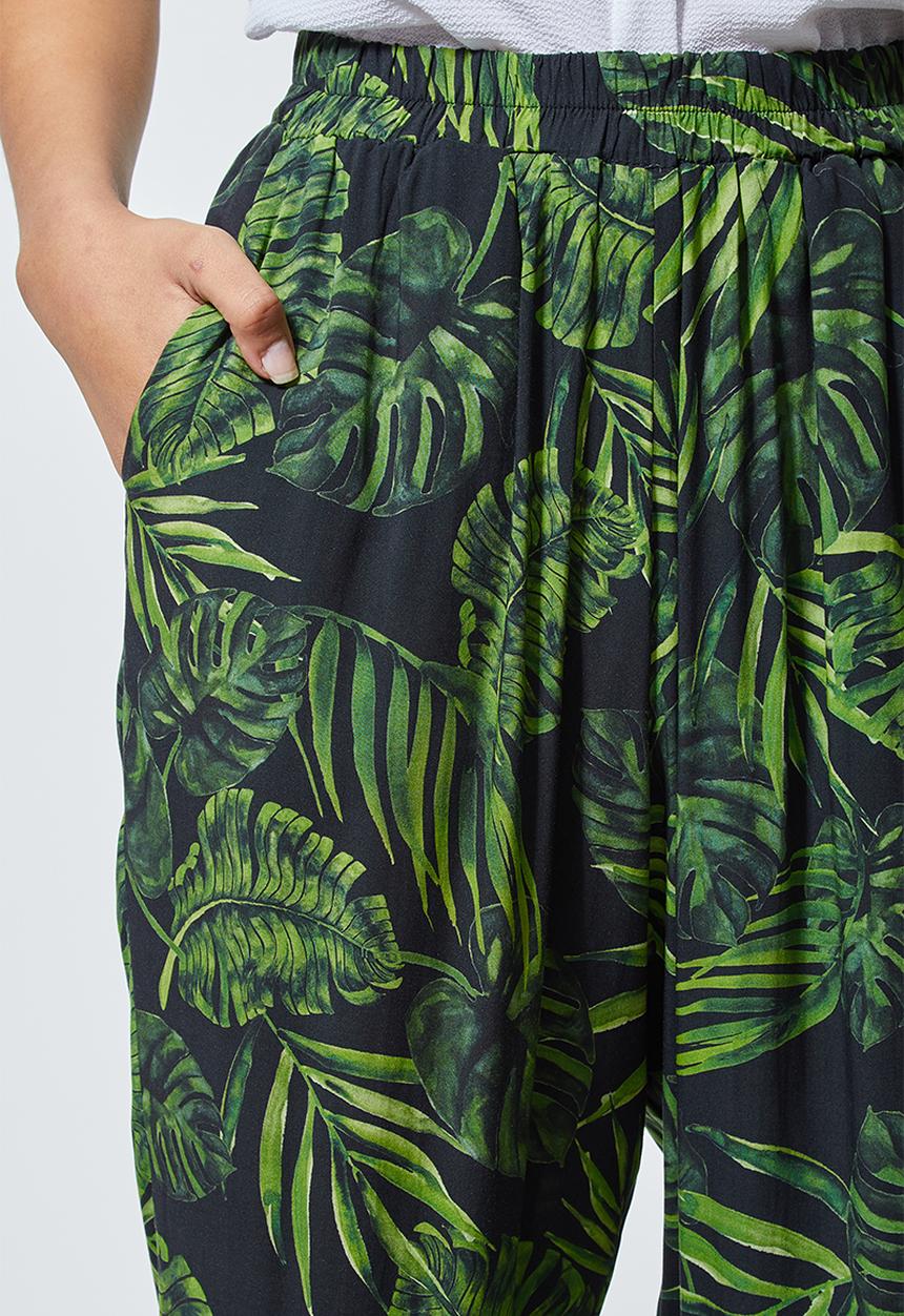Superbalist - Easy pull on pants - green & black 