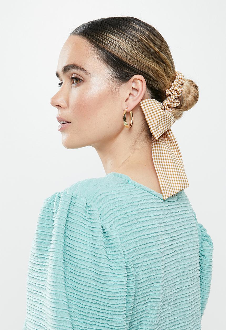 Superbalist - Bow hair tie - yellow & white