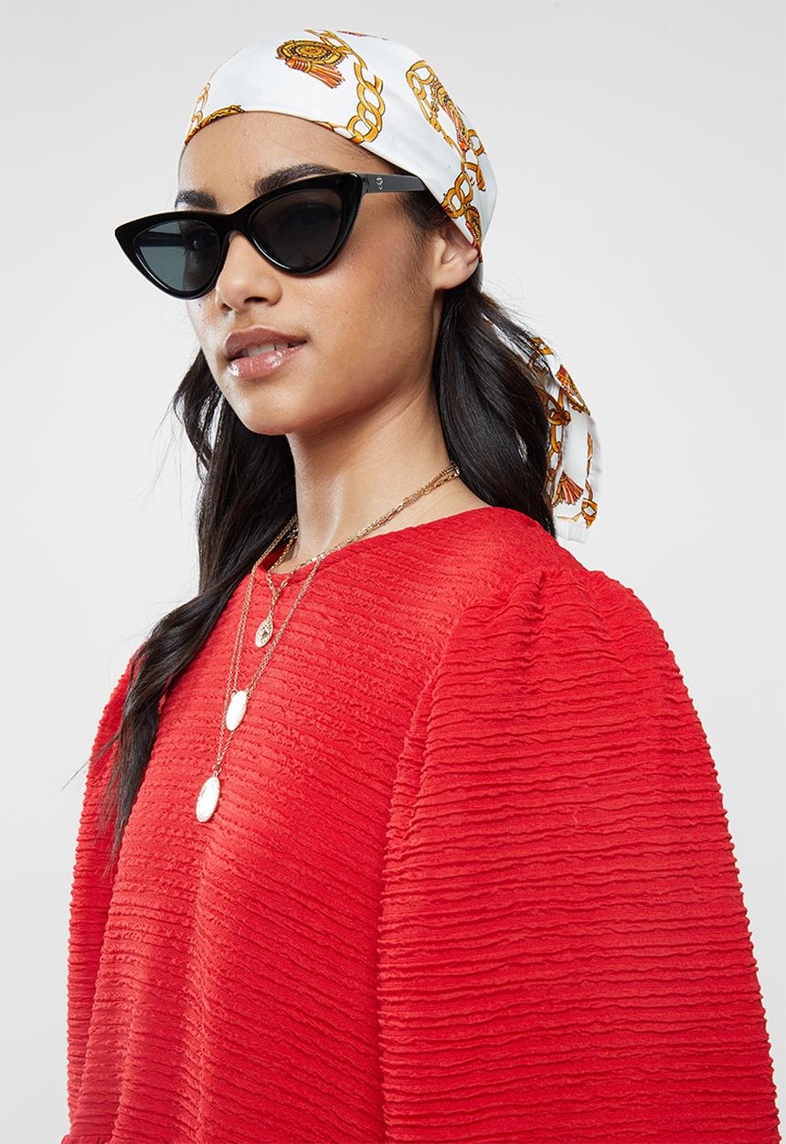 Superbalist - Retro chain print neckerchief - gold & white