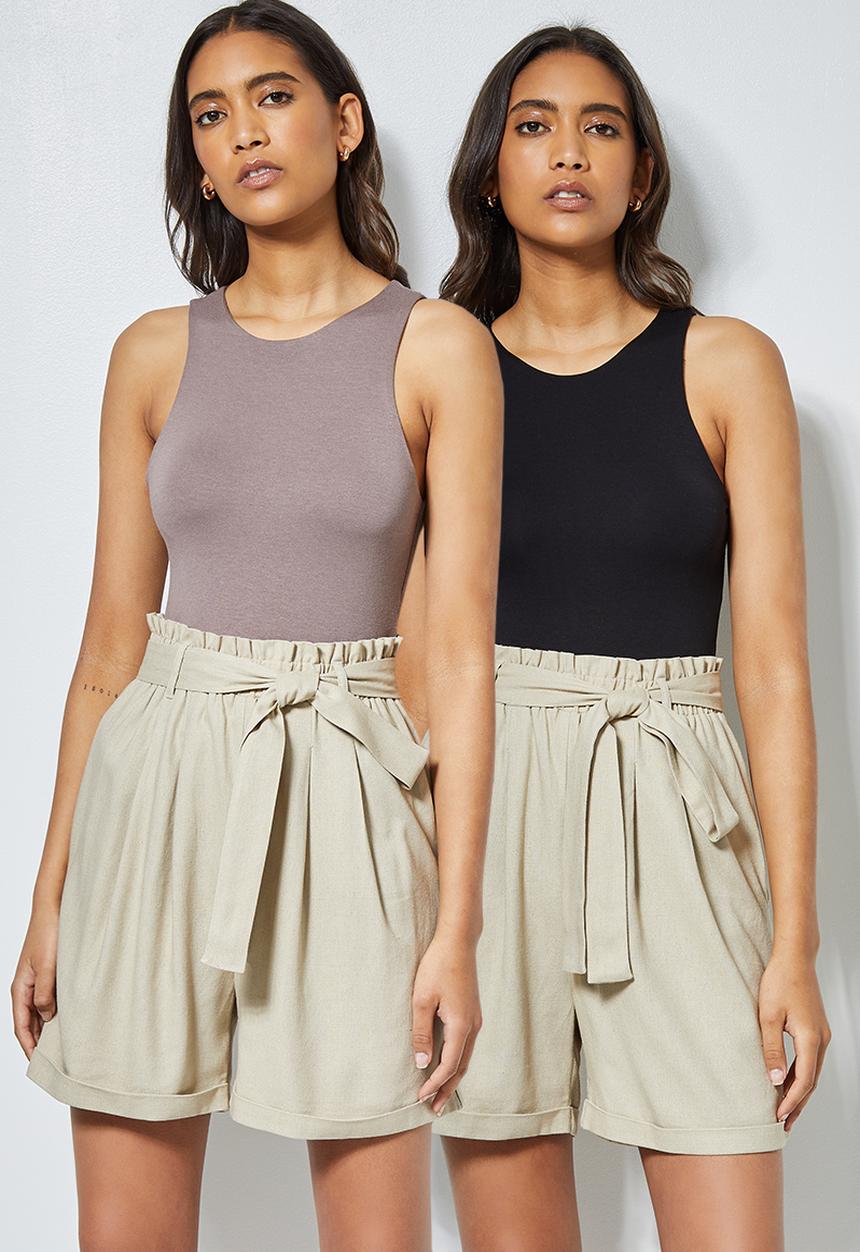 Superbalist - 2Pack cutaway bodysuit - black & mauve