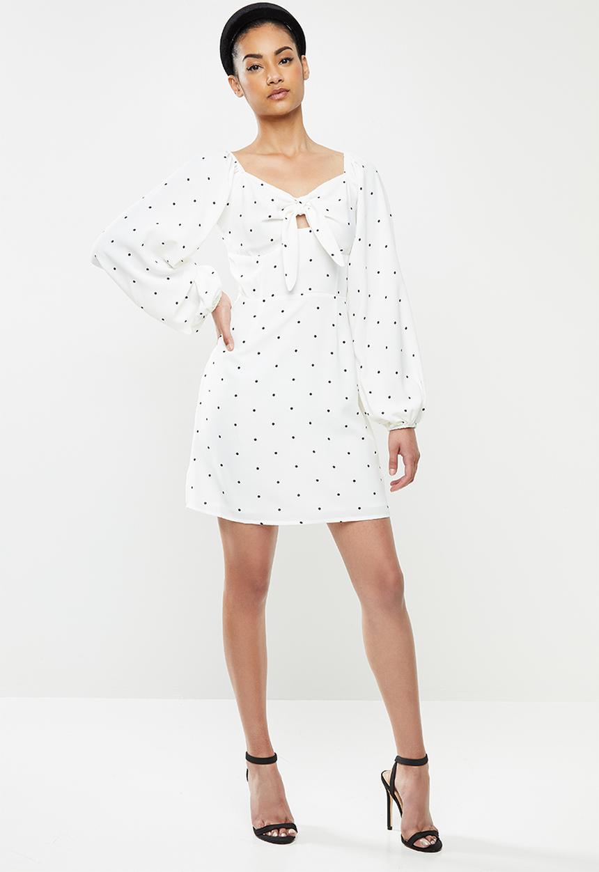 Glamorous - Petite sweetheart bodycon dress - white & black