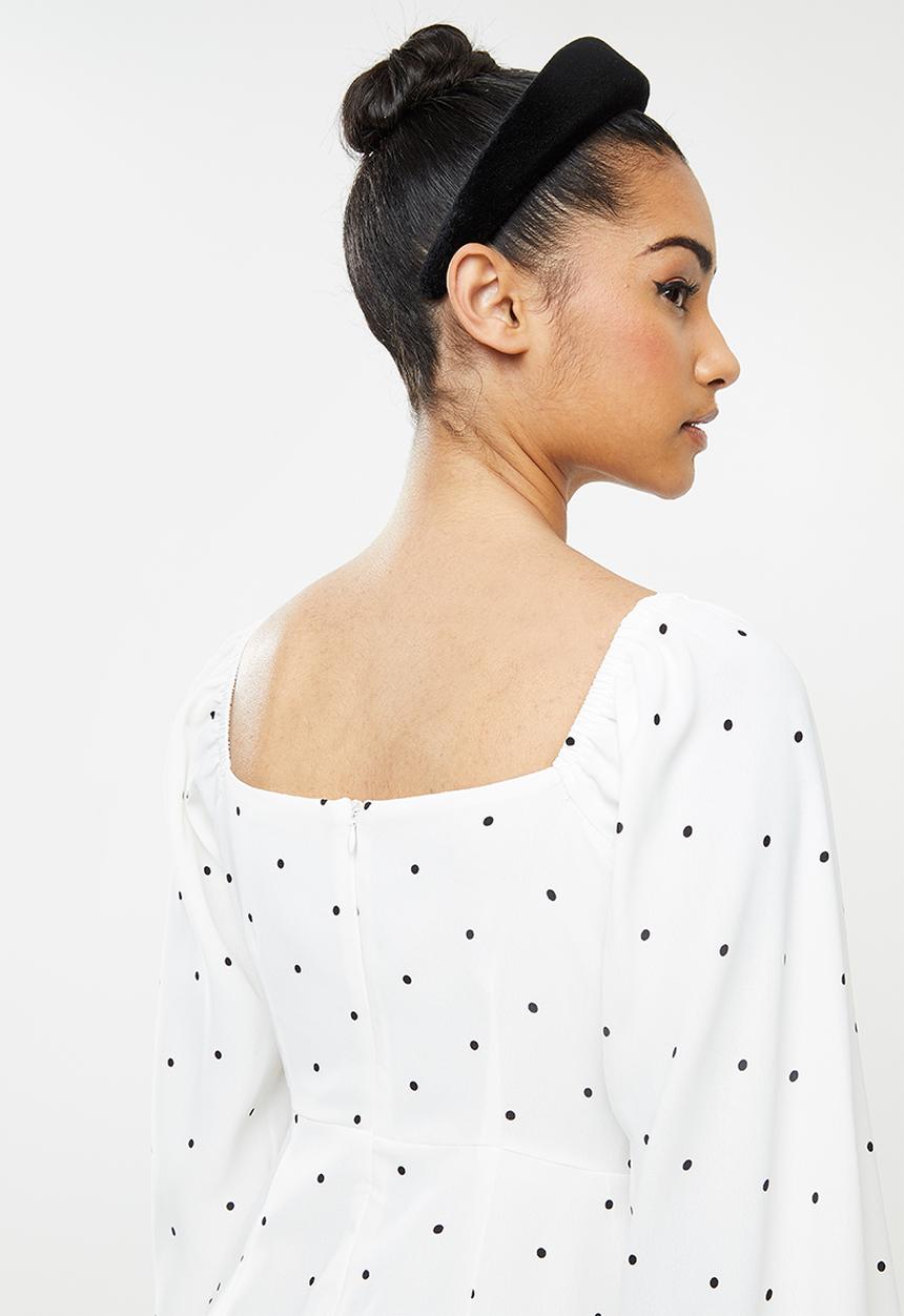 Glamorous - Petite sweetheart bodycon dress - white & black