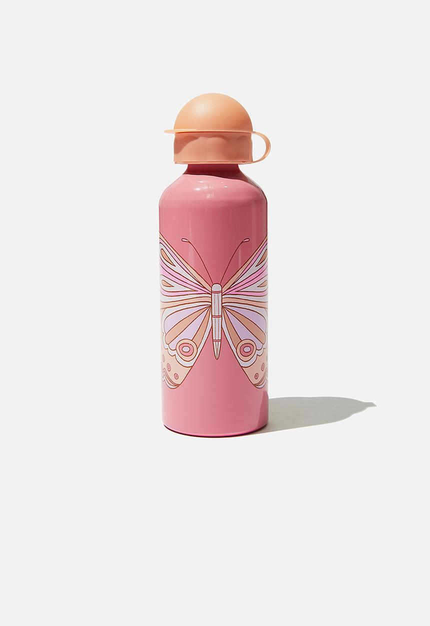 Cotton On - Aluminium drink bottle - rose butterfly