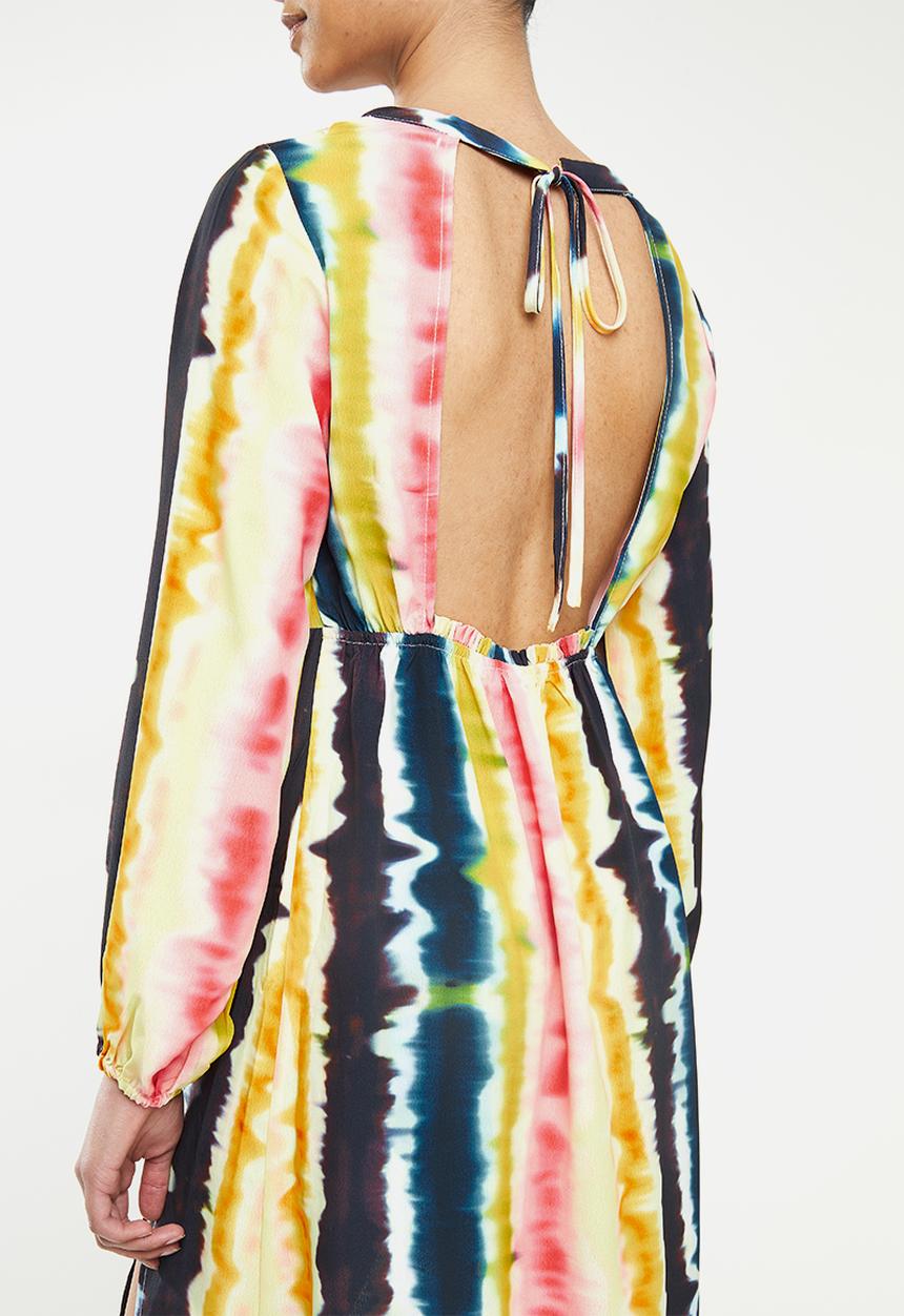 Glamorous - Petite tie dye long sleeve midi - multi