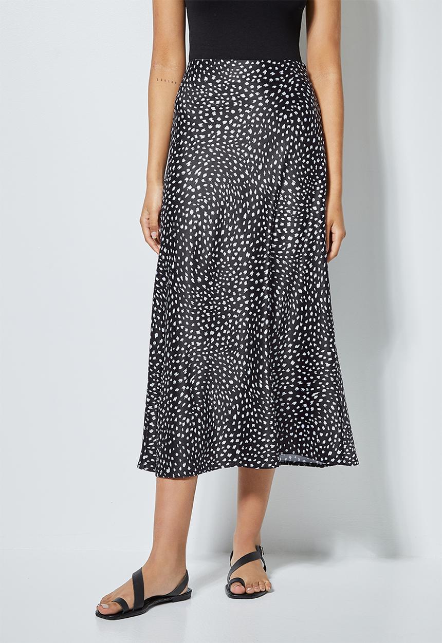 Superbalist - Long midi slip skirt - black & white