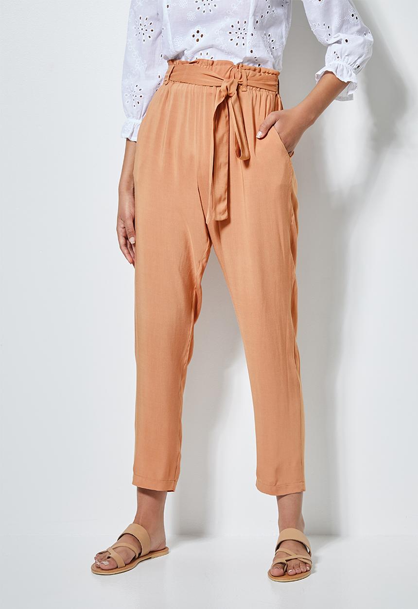 Superbalist - Soft paperbag trousers - neutral