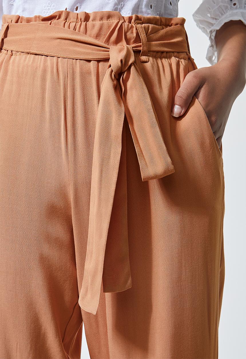 Superbalist - Soft paperbag trousers - neutral