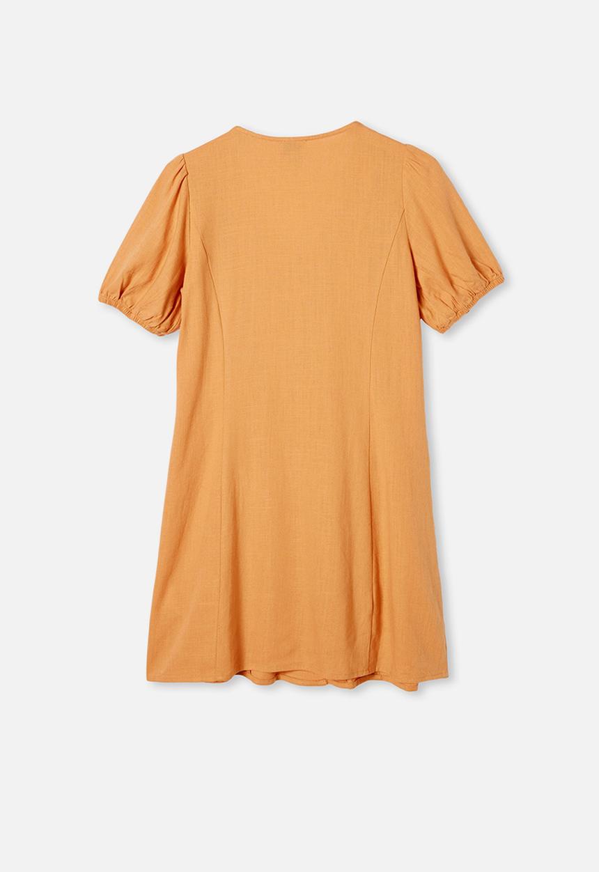 Free by Cotton On - Luna short sleeve dress - apricot sun