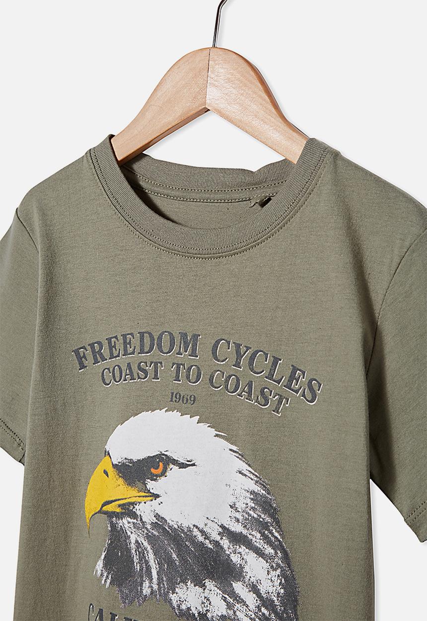 Cotton On - Max skater short sleeve tee - silver sage & freedom cycle