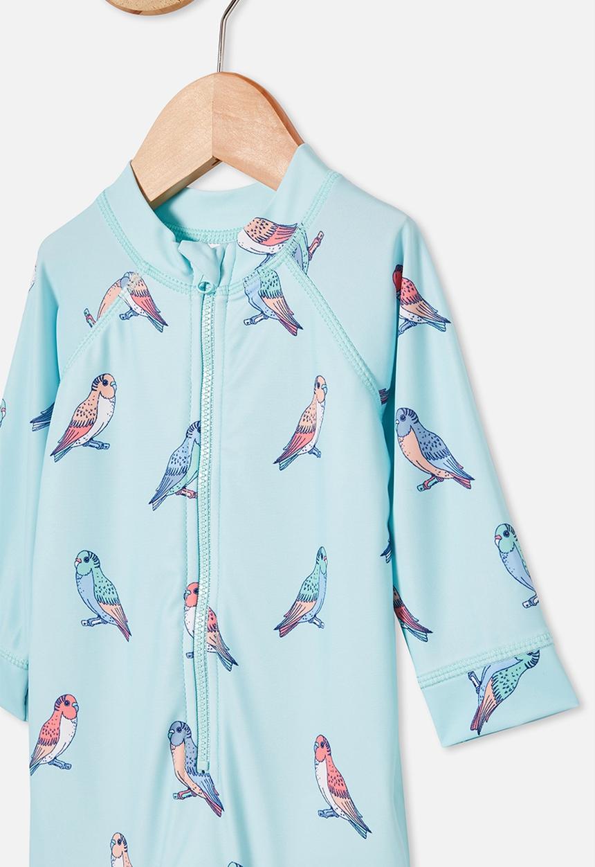Cotton On - Cameron long sleeve swimsuit - blue